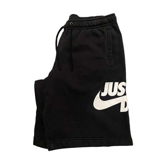 Y2K Nike Rare Full Cotton Thick Black Sport Running Big Print Side Pocket Shorts - Picture 2 of 5
